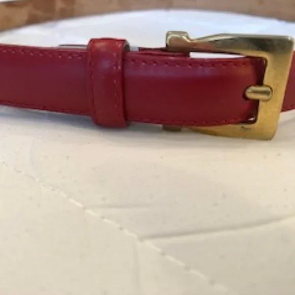 Talbots | Accessories | Italian Made Red Belt With Gold  display picture 1